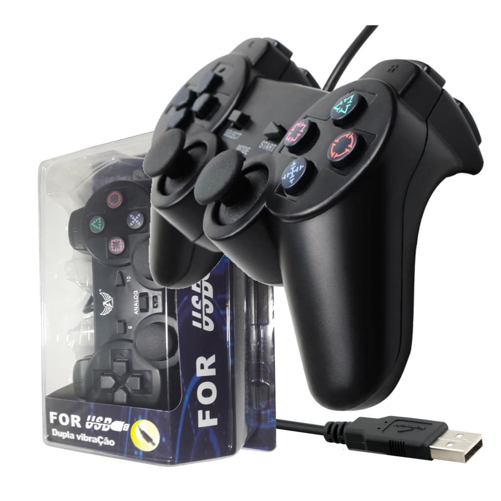 Controle Joystick Usb Games Retro Computador Ps2 Raspberry