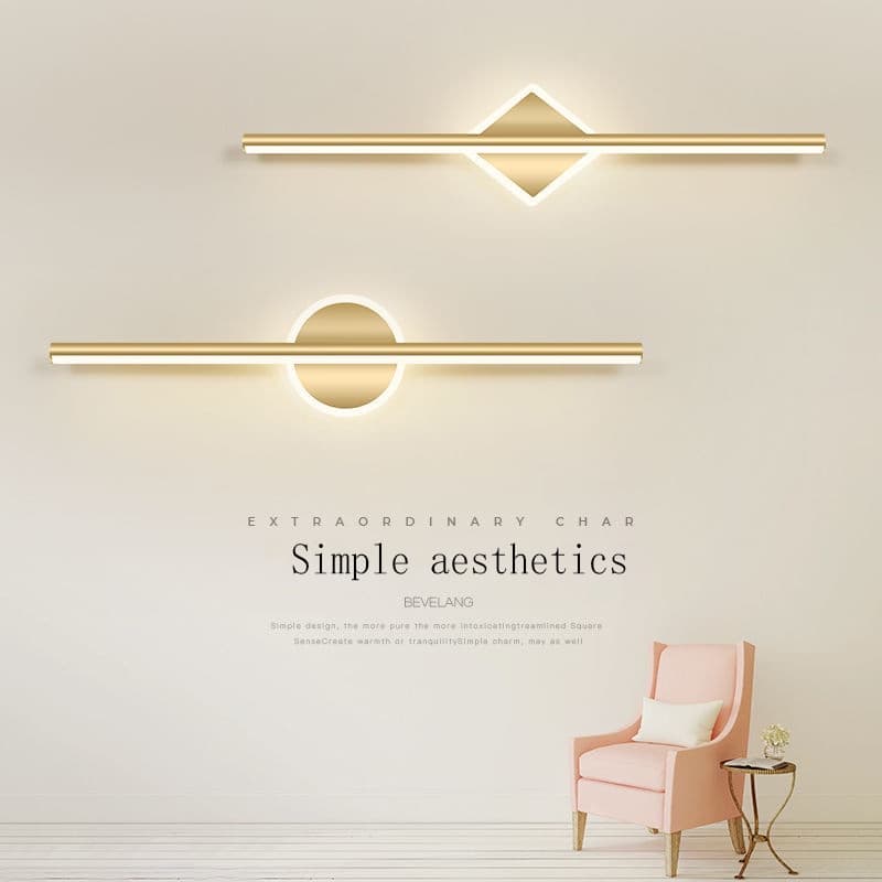 IKEE Led Mirror Lâmpada Frontal De Espelho Luz Moderna De Luxo Para Banheiro Nordic Personalidade Criativa Ouro Parede