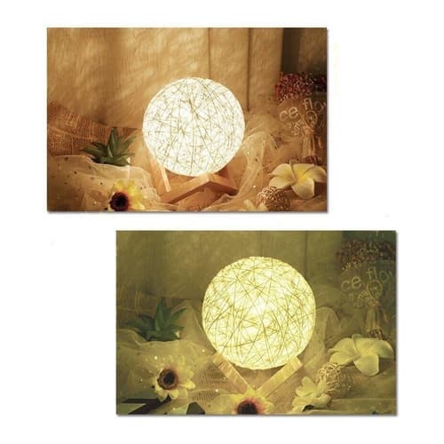 Abajur Mesa Barbante Luminaria Mesa Decorativa