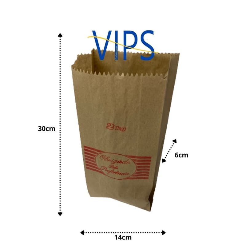 Saco de Papel Semi Kraft 100 unidades - 2KG