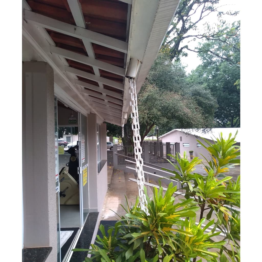 50 Mt Corrente Plástica Isolamento Calha Chuva Elo Grande Branca