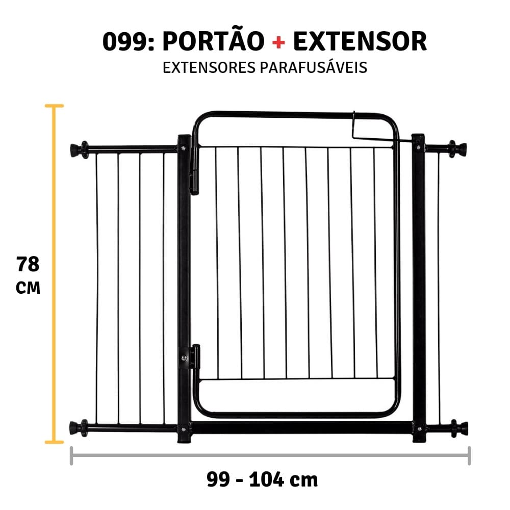 Grade Portão Portãozinho Pet Grade De Metalon Bebê Cachorro 99 A 104 cm.