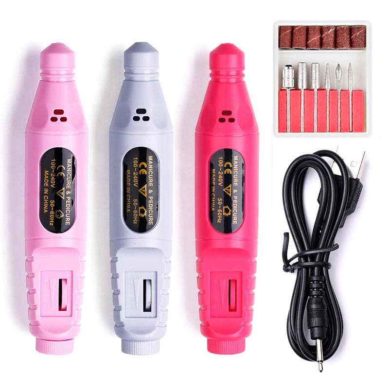 Kit Lixadeira Elétrica de Unhas Manicure e Pedicure com Brocas Polidor 110V-240V
