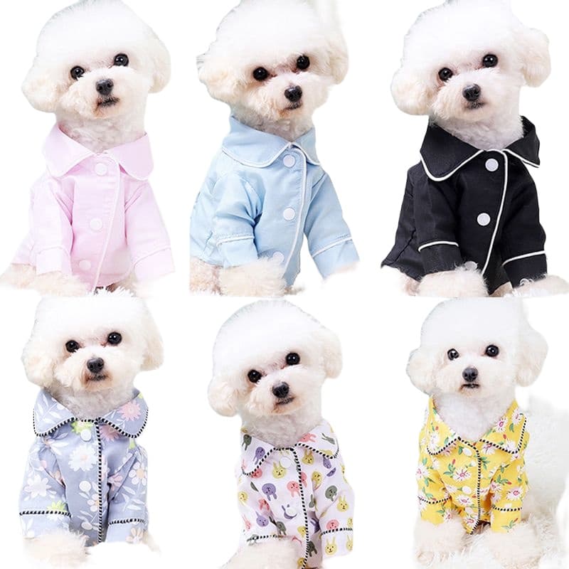 ​​Roupa de Dormir Macia para Cães e Gatos - Pijama de Algodão Confortável, Tamanhos P a XXL