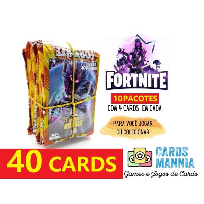 Kit 40 Cards Fortnite 10 Pacotes Barato Jogo Coleção Cartinhas
