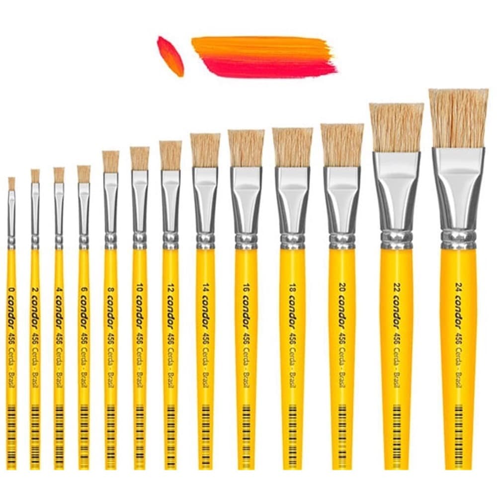 Kit Pincel Artístico Para Quadros Tecido Pintura Tela 8 Pinceis Condor