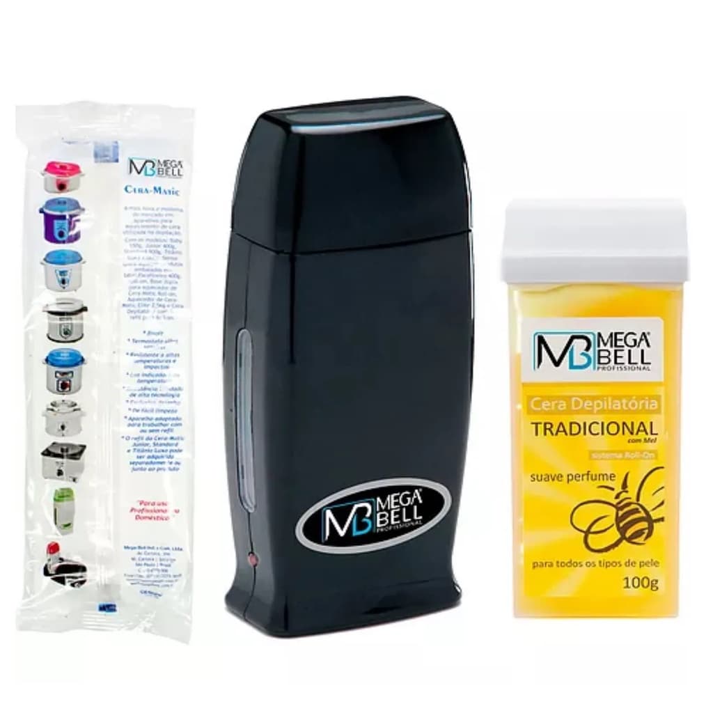 Kit para Depilação com Aquecedor Roll-on + Papel + Refil de Cera