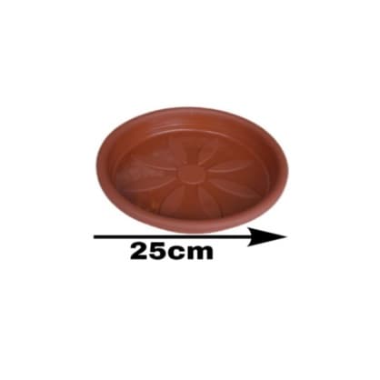 3 pratos terra cota N.3, 25cm para vasos de plantas redondos