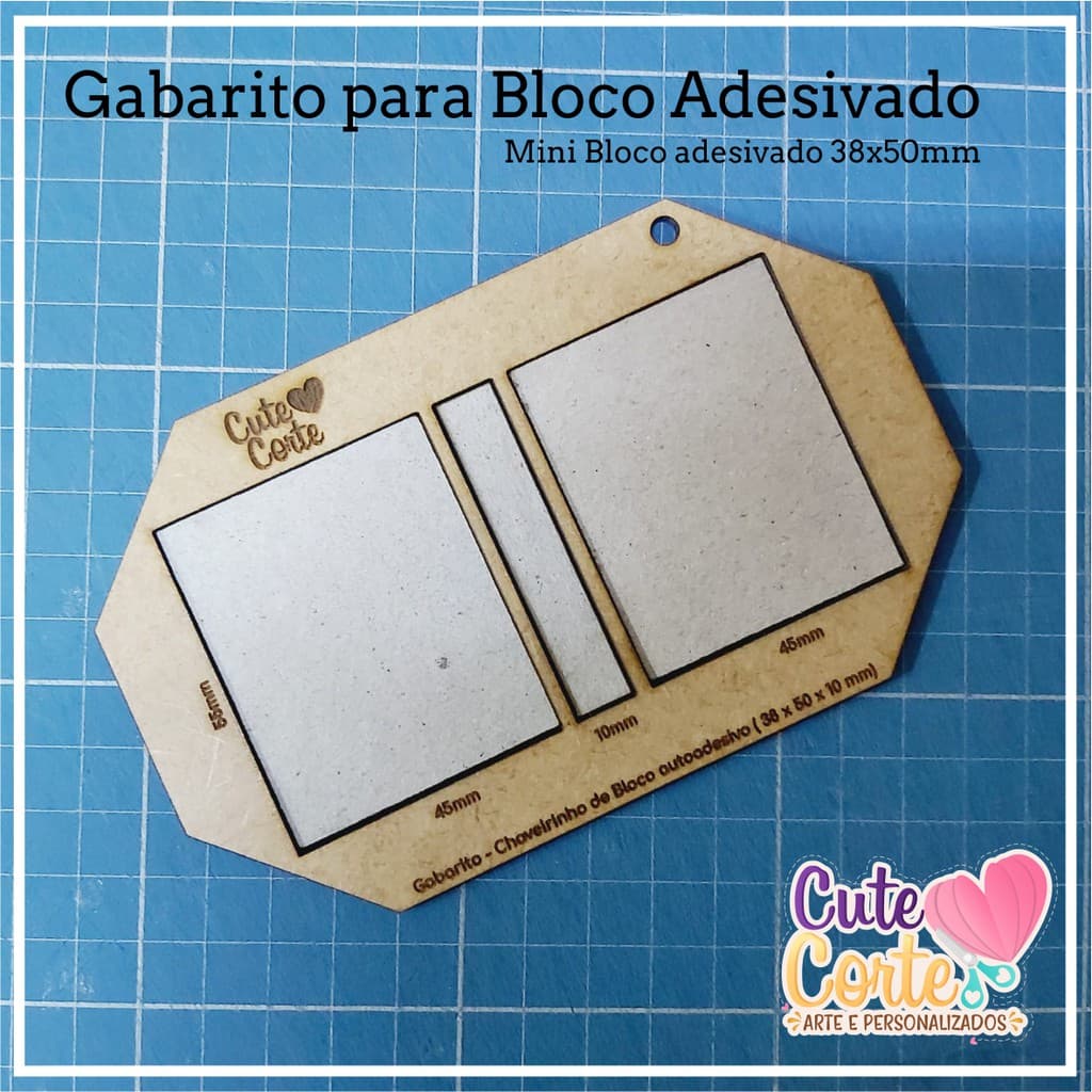 Gabarito para Bloco Adesivado - Mini Bloco adesivado 38x50mm - MODELO 2