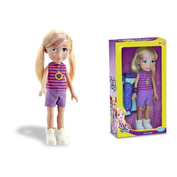 Boneca Polly Camping Pocket Articulada Acessórios Tenis Medalhão Original Mattel Brinquedos