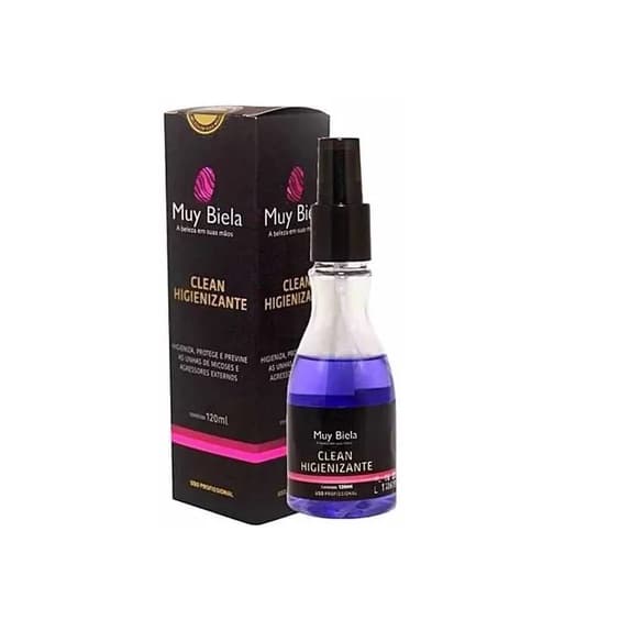 Prep Spray Higienizante Para Unhas Muy Biela 120ml Azul ou Rosa