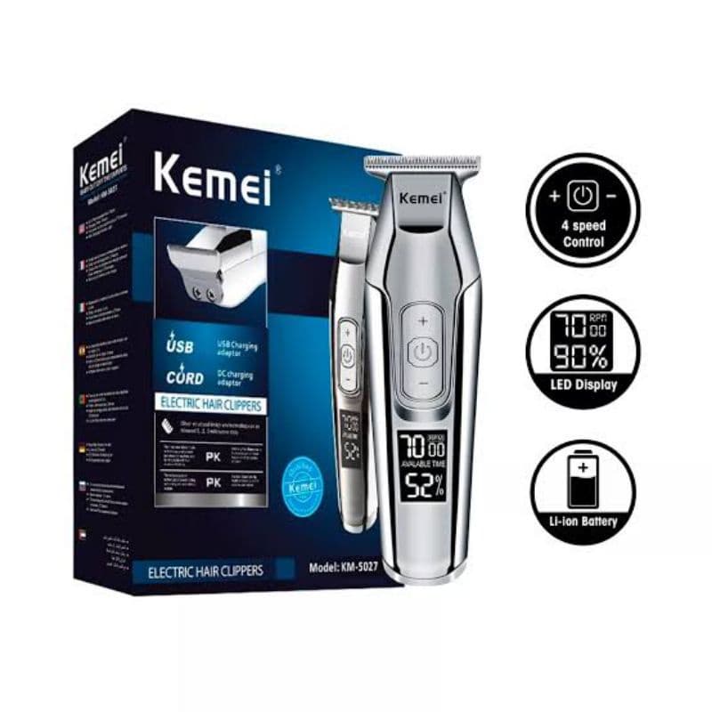 Máquina De Acabamento Kemei Km-5027 Com Motor Forte E Lcd