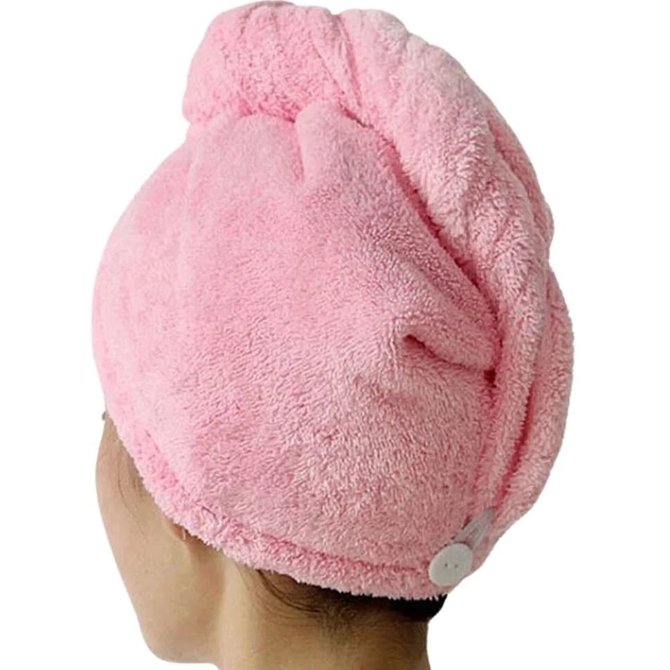 Toalha Mágica para Secar Cabelo de Microfibra Grossa Touca Pós Banho