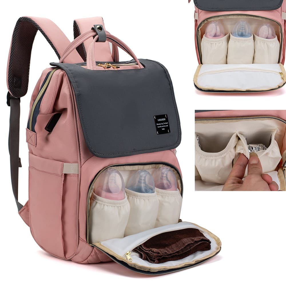 Mochila Bolsa Maternidade Feminina Lequeen Bebê Bolso Térmico