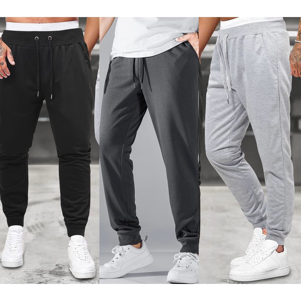 Kit 3 Calça de Moletom Unissex Jogger Masculino Academia Treino CasuaL Flanelada Oferta