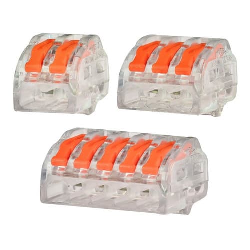60x  Conector Tipo Wago 222 Borne Emenda Fios 2, 3 E 5 Vias