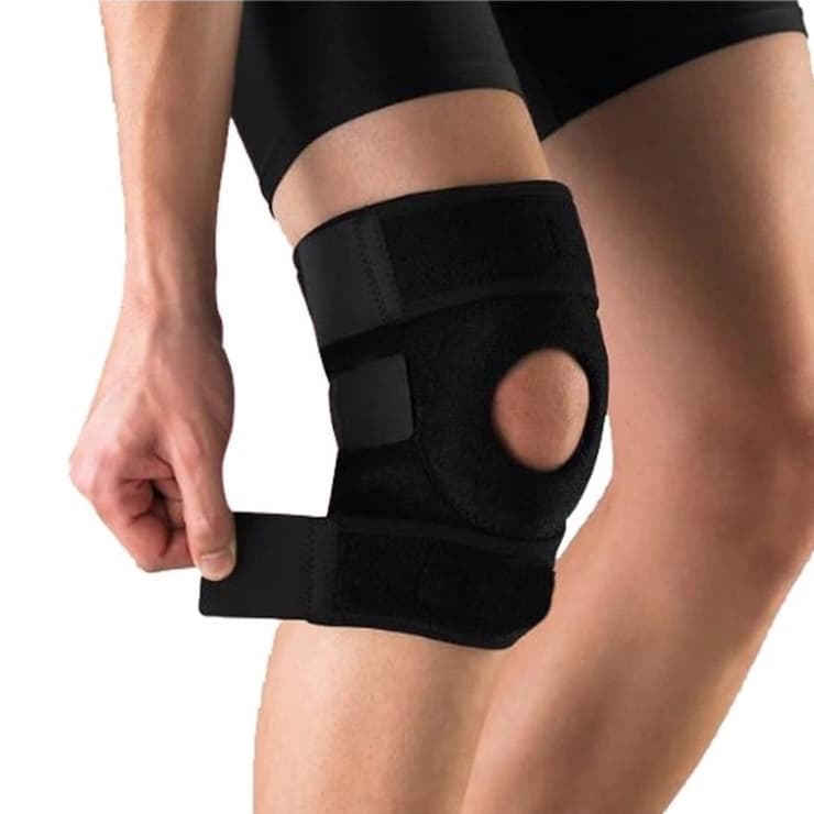 Joelheira Articulada Reforçada Neoprene Ajustável Preta