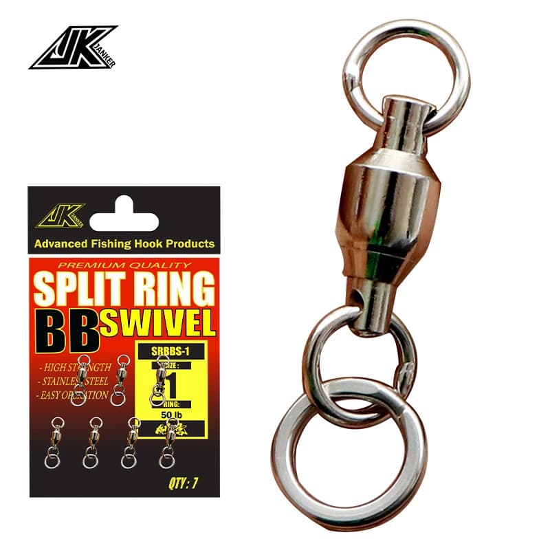 JK Barril De Rolamento De Esferas Pesadas Rolo De Pesca Giratório De Aço Inoxidável Conector Acessórios De Anzóis Com Anel Sólido