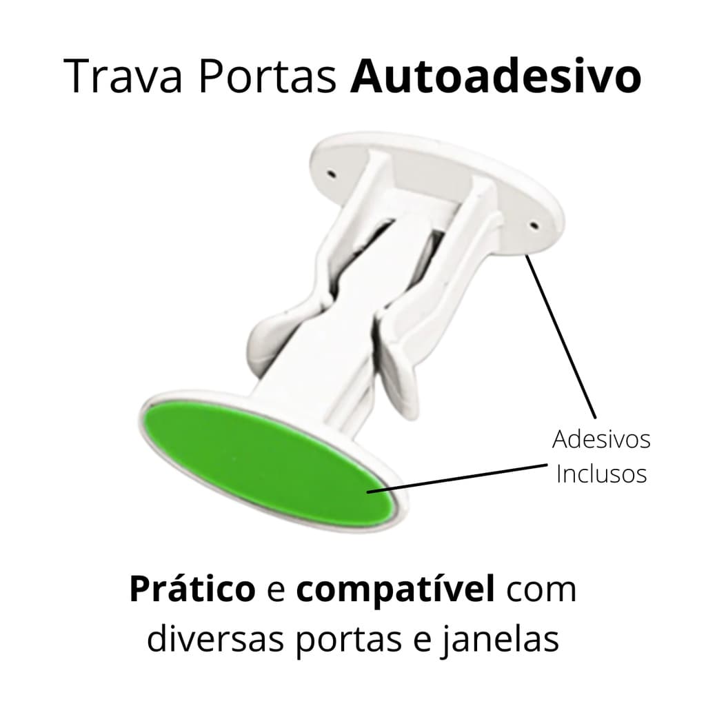 Trava para Porta Adesivo 1, 2 ou 3 Unid Prendedor Prático