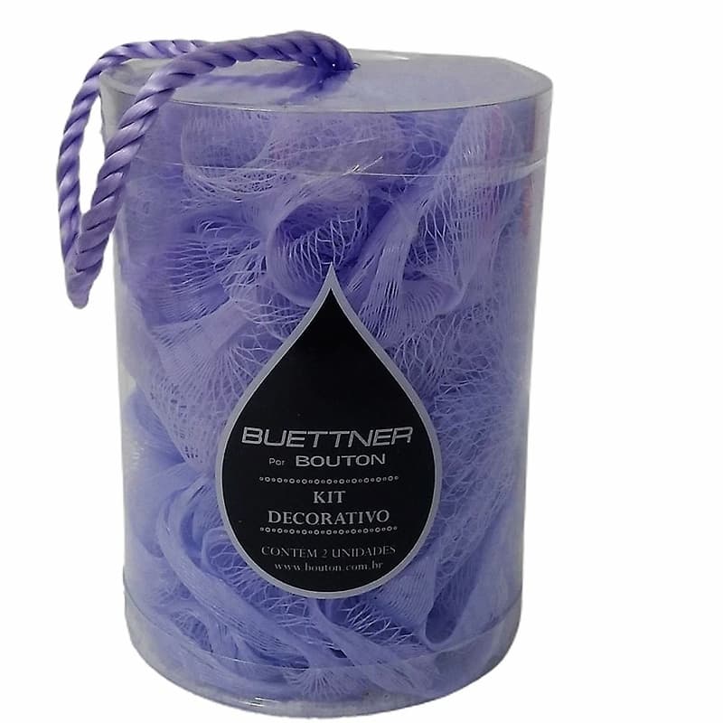 Esponja De Banho Buettner Pote C/ 2 Unidades C/ Cordão Nylon Lavanda