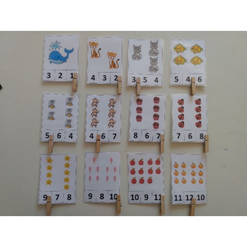 Jogo Pedagógico Carta numeral quantidade até 12 Material Pedagógico