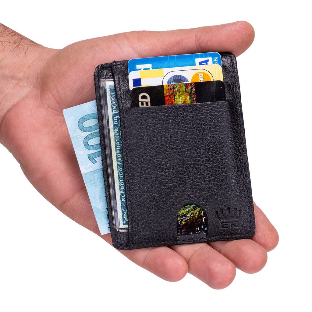 Porta Cartão, Cnh, Cédula Slim Couro Legítimo