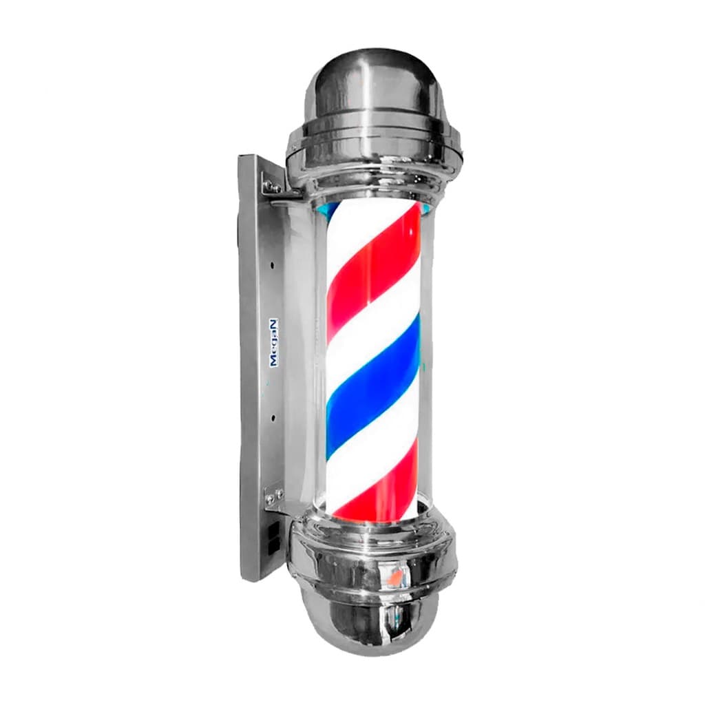Barber Pole Poste de Barbeiro 55cm Sem Globo Megan Barbearia luz iluminação destaque sinalizador