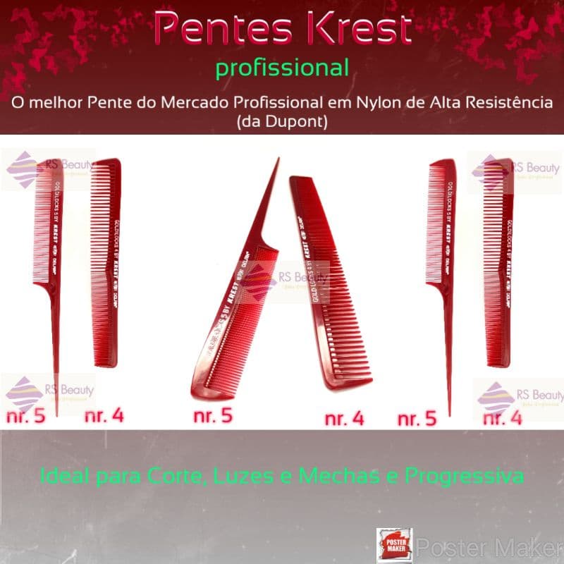 Pentes Krest com cabo né 5 e sem cabo né. 4 (Nylon Dupont)