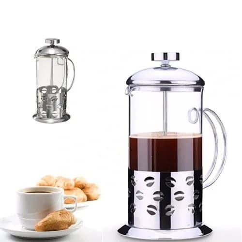 Cafeteira Cremeira Prensa Francesa De Inox E Vidro 600ml