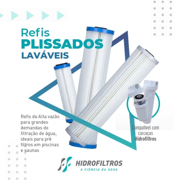 REFIL PARA FILTRO HIDROFILTRO PLISSADO LAVÁVEL POE 9.3/4" ECO E MID