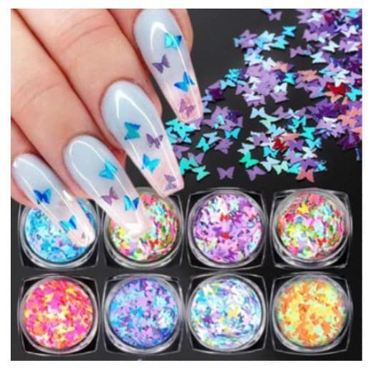 Kit 6 Glitter Potinho para Unhas Decoração Porcelana