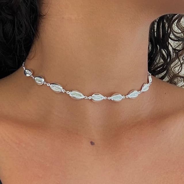 Gargantilha Choker Búzios A Prata 925 Antialérgico