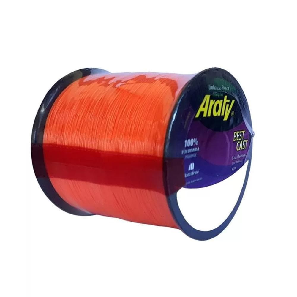 Linha Monofilamento Soft Araty Best Cast 1238mts - Mazzaferro 0,30mm Laranja