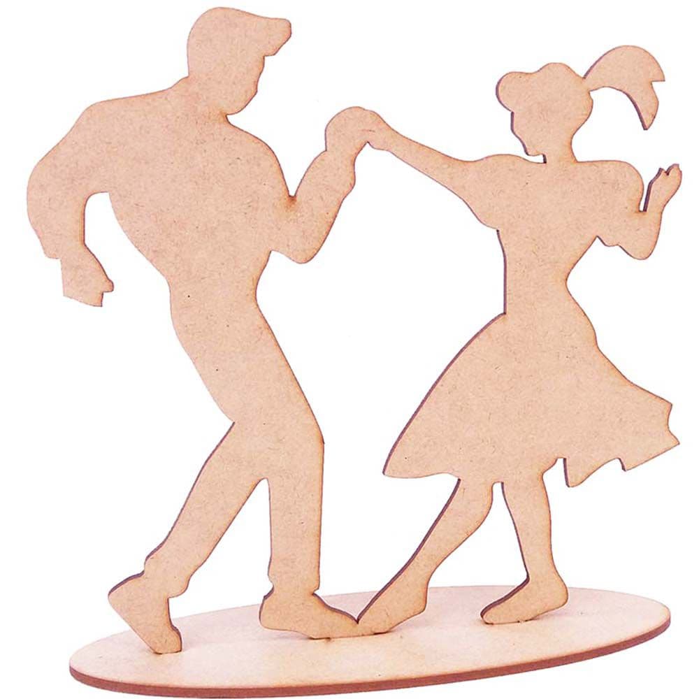 Kit 15 casal dançante centro mesa mdf 20cm decoração anos 60