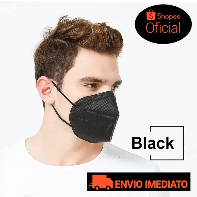 Kit 10 Mascara Máscara KN95 Black Proteção 5 camadas de proteção Respiratória Pff2 Máscaras De Proteção