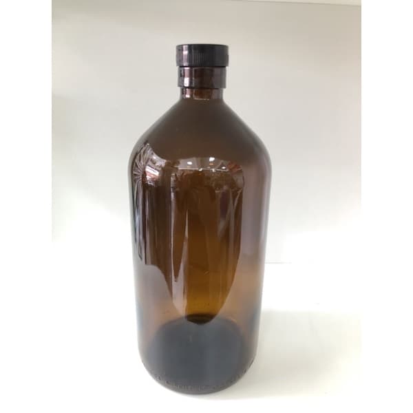 Vidro Âmbar Maceração 1 Litro Tampa Batoque Plástico Óleo Perfume - 01uni