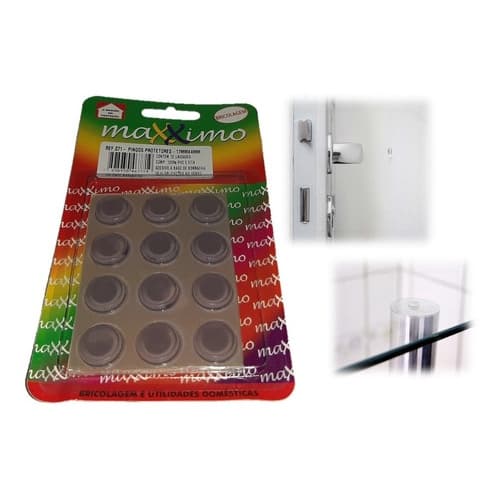 Adesivo Anti Derrapante Pingo Não Deslizar Bases Impacto Parede Porta Kit Com 12 Peças de 17 mm Cada