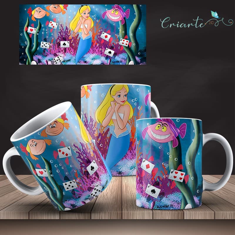 Caneca Porcelana Coleção Alice no País das Maravilhas  #06