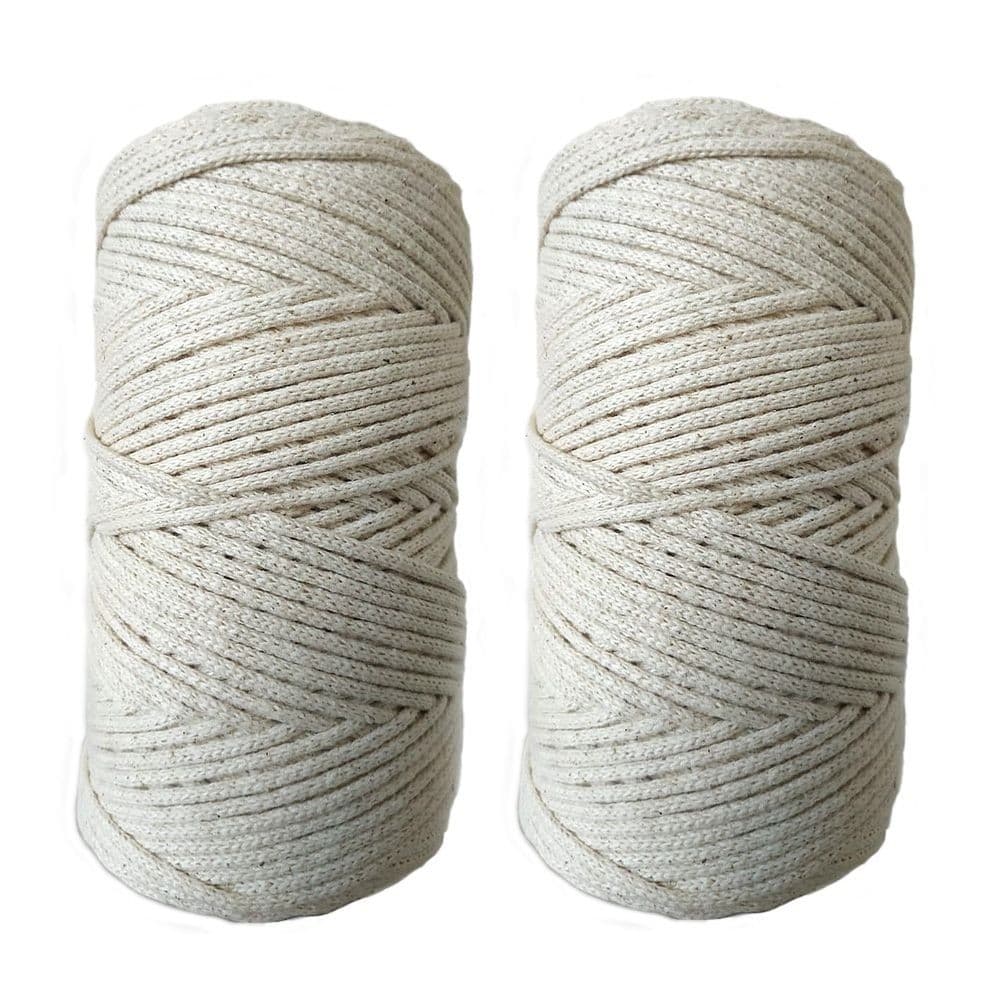 Kit com 2 Rolos - Cordão Fio de Algodão para artesanato- 3mm - 300M de Fio - Macramê e Crochê fazer bolsas decorativo artesanal material excelente qualidade Indústria brasileira