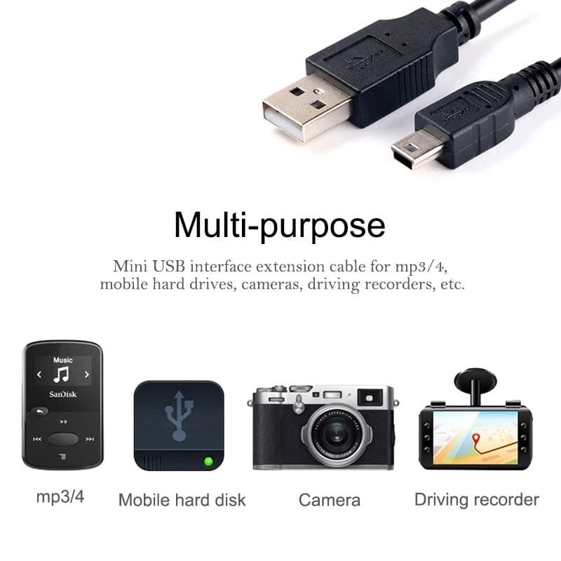 1 Cabo Micro USB-A V8 P/ HD Externo Camera GPS Impressora