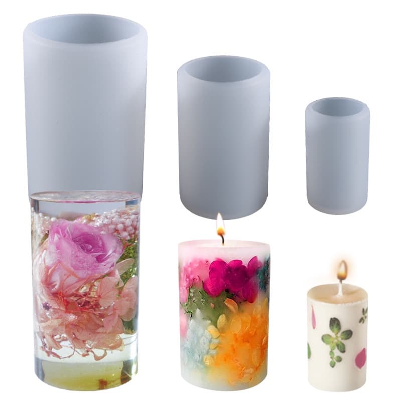Novo Molde De Velas 3D Silicone Em Forma De Cilindro Vela Perfumada Sabonete Artesanal Para Fabricação De Cera Fundida