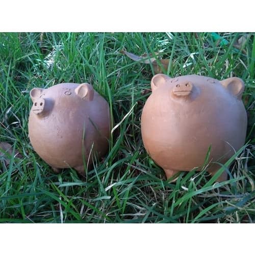 2 Porquinhos Cofrinhos De Barro Artesanatos E Lembrancinhas