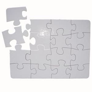 10 Quebra Cabeças 14x19 cm Retangular-16 Peças P/Sublimação