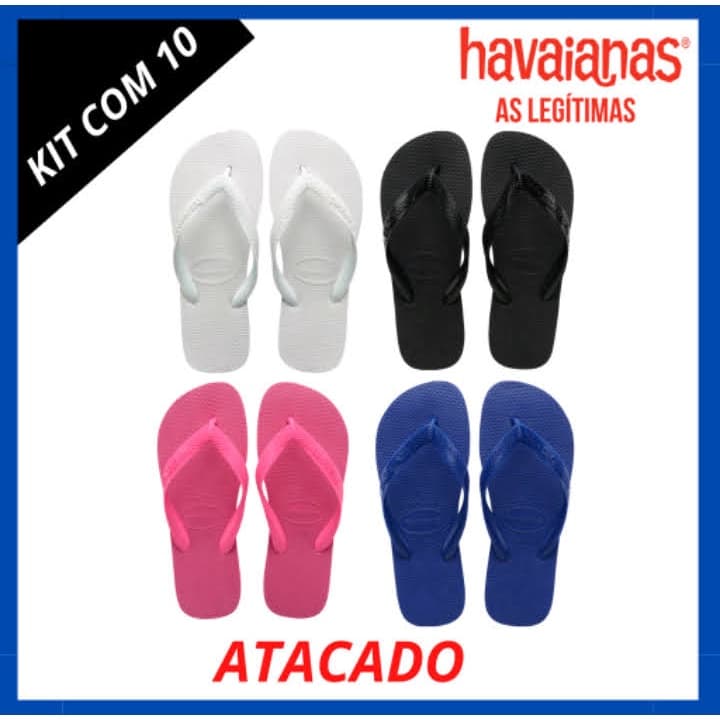 Chinelos Havaiana Atacado P/ Revenda 10 Pares Chinelos Top tradicional Havaianas Original colorida