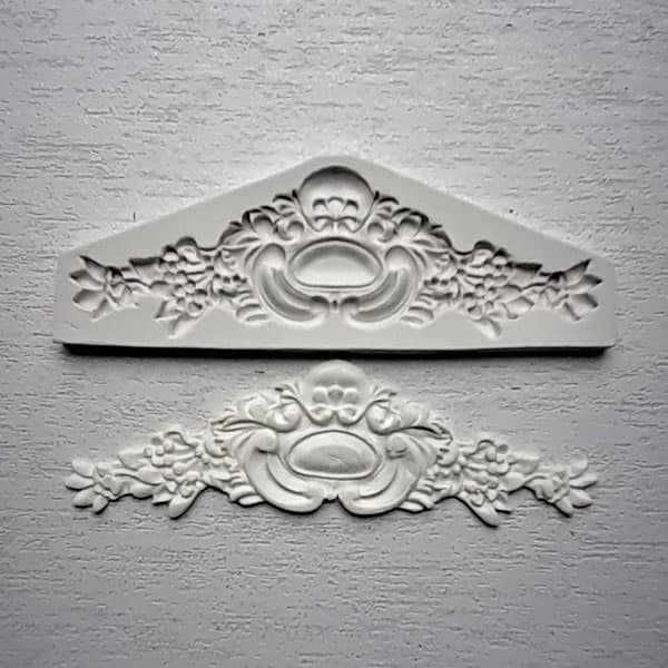 Molde de silicone 2620 arabesco biscuit e confeitaria (Molde de Silicone para Sabonete, Vela, Biscuit, Gesso e Cimento)