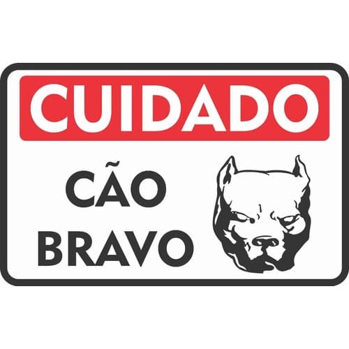 Placa Em Pvc Pitbull Cão Bravo Portão Cachorro 18x25 Cm Pl03