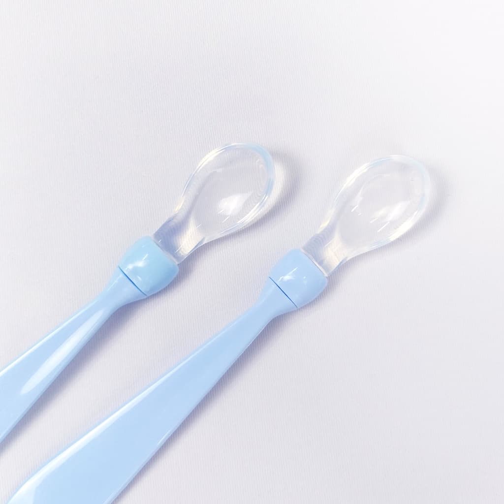 Colher de silicone bebe macia introdução alimentar com 2 unidades