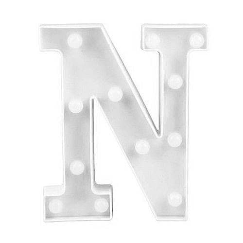 Letra (N) Luminária Decorativa Luminosa Led 3D - Letra 22 cm