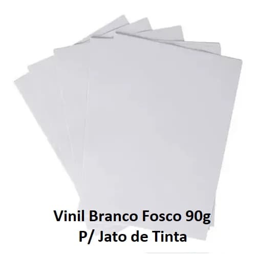 Vinil Adesivo Branco (Fosco) Matte A4 20 Folhas Prova D'agua - jato de tinta