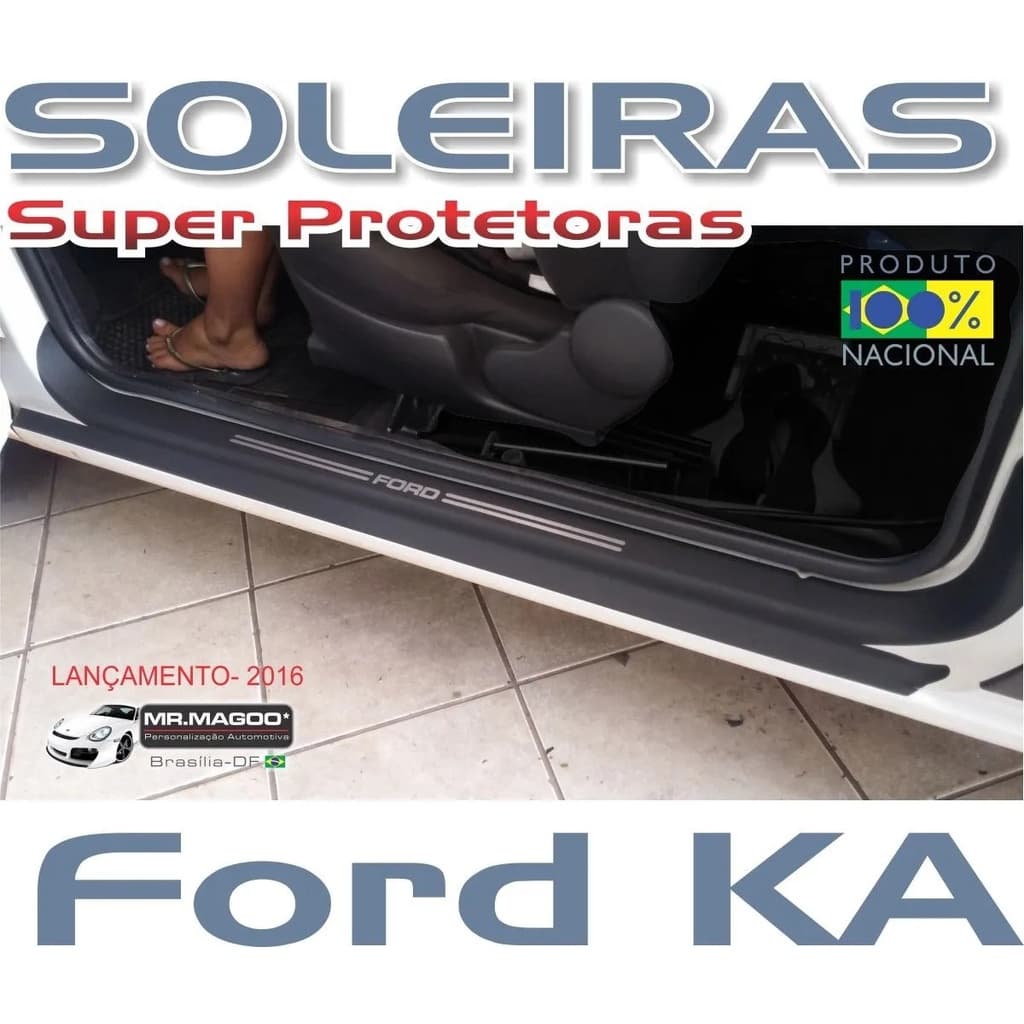 Ford KA 2008 A 2013 Super Kit Proteção Adesivo Soleiras Super Protetoras + Soleira Mala + Para-Braço Acessórios para Carro